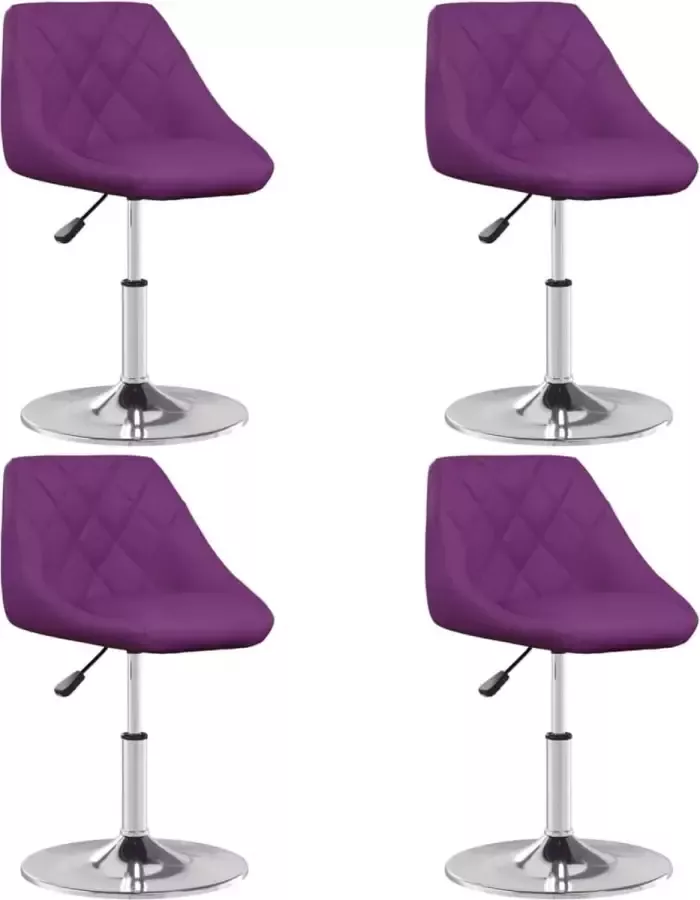 ForYou Prolenta Premium Eetkamerstoelen 4 st kunstleer paars