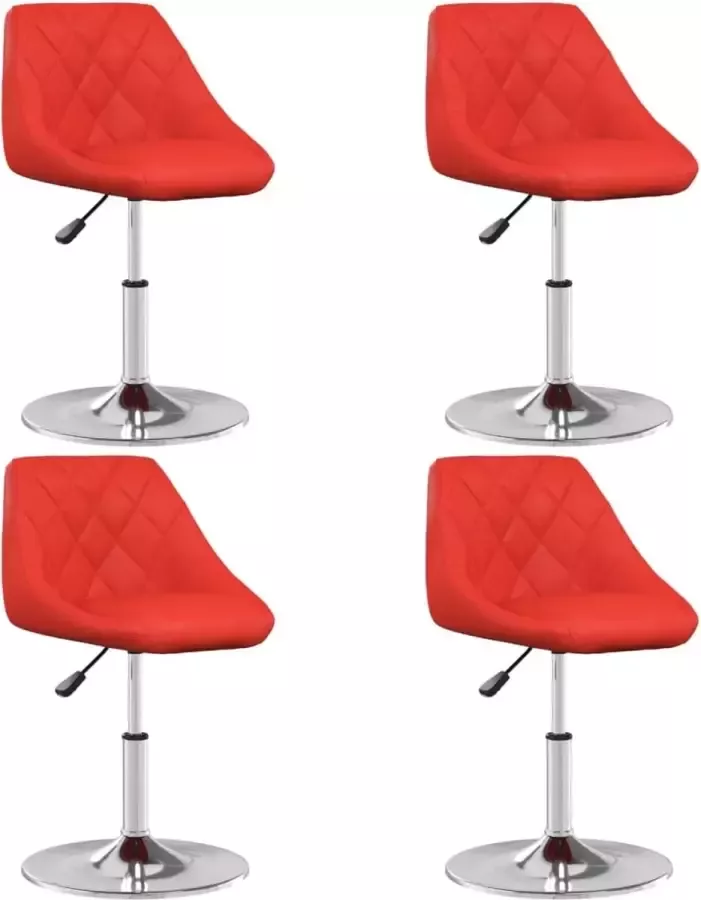 ForYou Prolenta Premium Eetkamerstoelen 4 st kunstleer rood - Foto 5