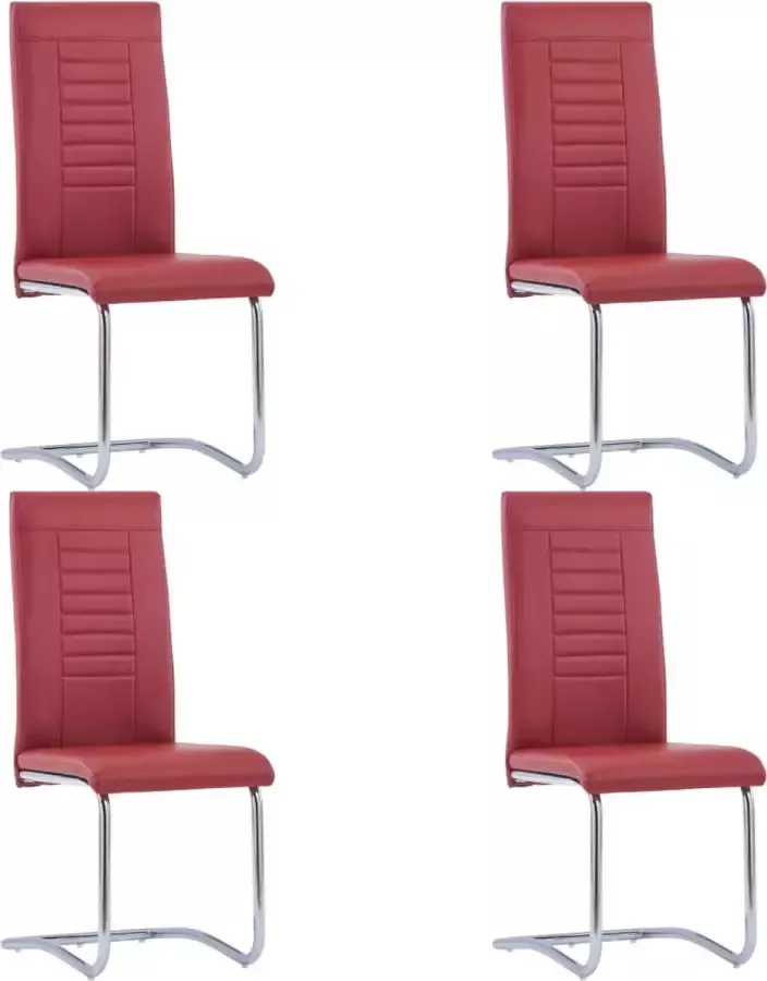 ForYou Prolenta Premium Eetkamerstoelen 4 st kunstleer rood - Foto 4