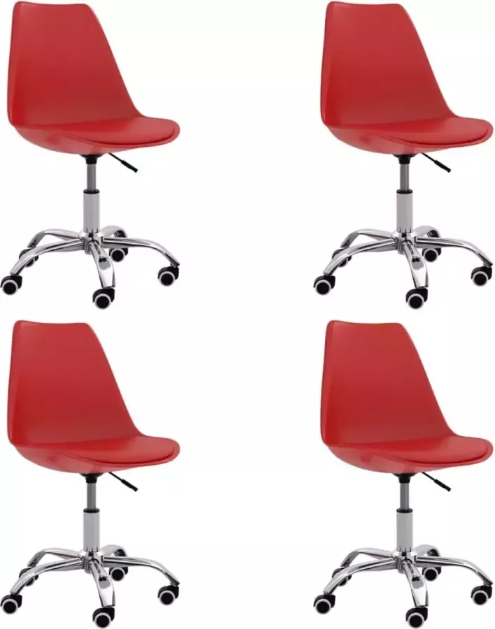 ForYou Prolenta Premium Eetkamerstoelen 4 st kunstleer rood - Foto 3