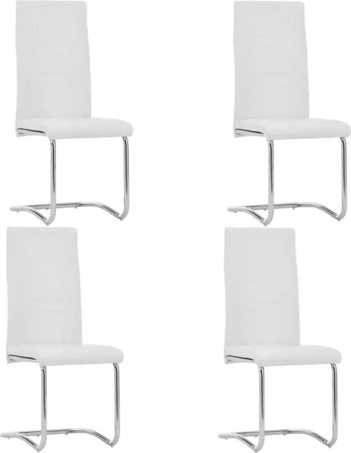 ForYou Prolenta Premium Eetkamerstoelen 4 st kunstleer wit - Foto 5