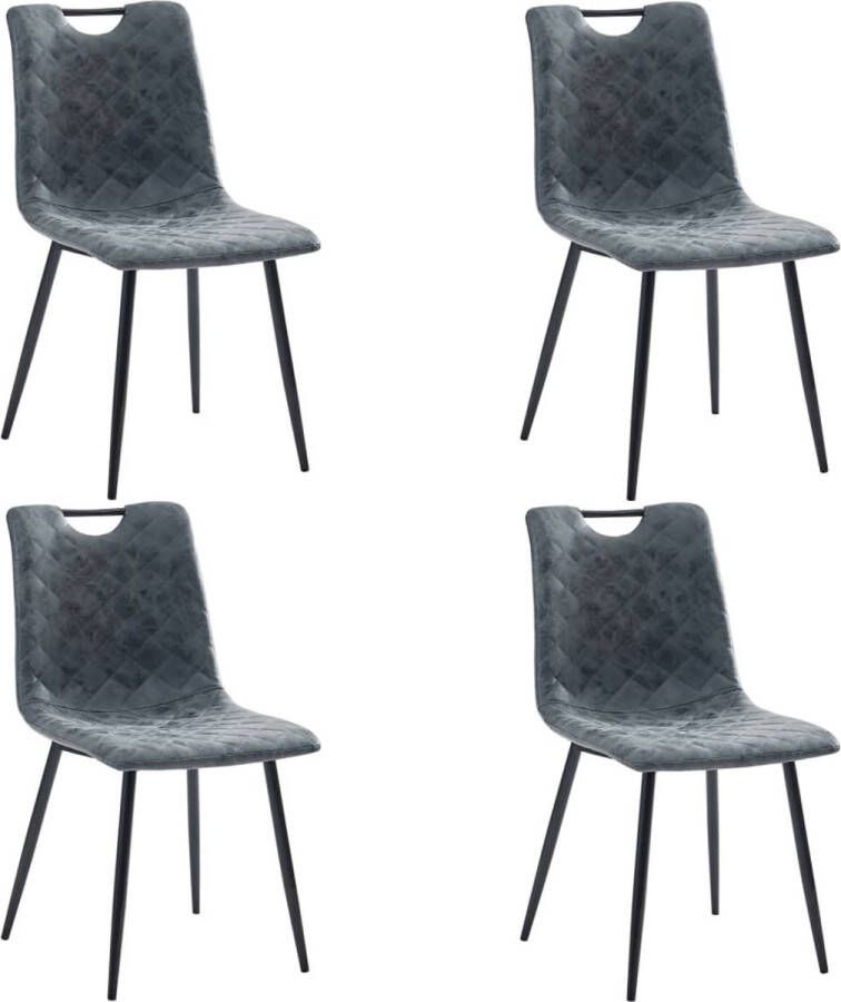 ForYou Prolenta Premium Eetkamerstoelen 4 st kunstleer zwart