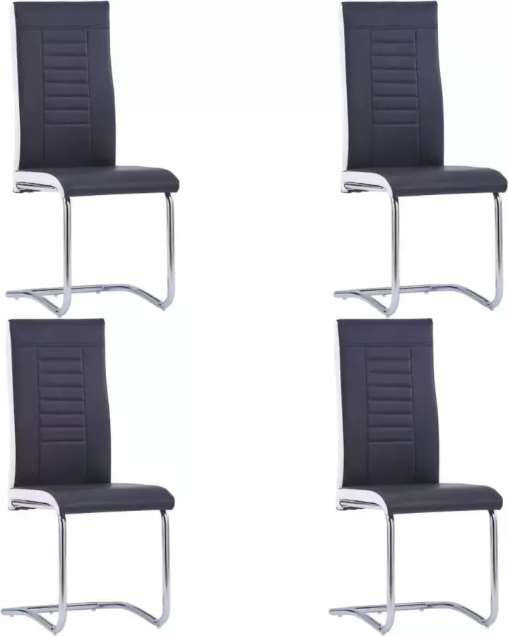 ForYou Prolenta Premium Eetkamerstoelen 4 st kunstleer zwart