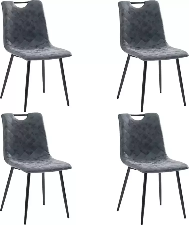 ForYou Prolenta Premium Eetkamerstoelen 4 st kunstleer zwart