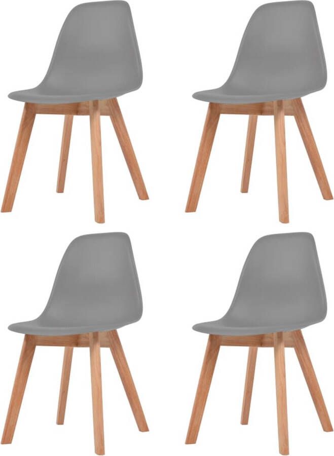 ForYou Prolenta Premium Eetkamerstoelen 4 st kunststof grijs