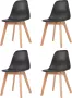 ForYou Prolenta Premium Eetkamerstoelen 4 st kunststof zwart - Thumbnail 1