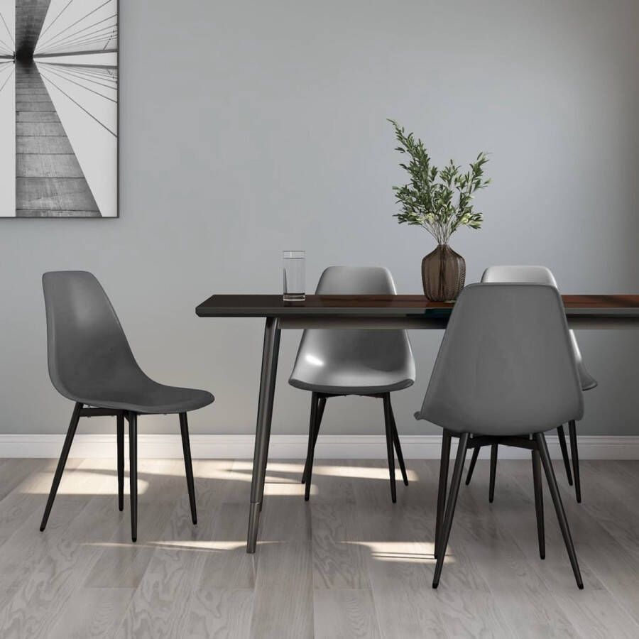 ForYou Prolenta Premium Eetkamerstoelen 4 st PP grijs