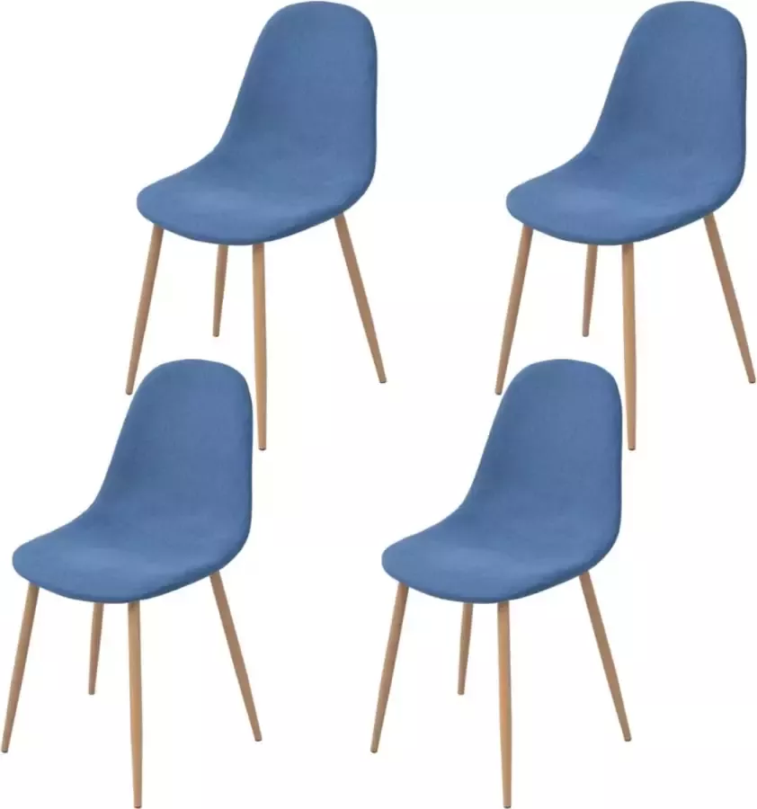 ForYou Prolenta Premium Eetkamerstoelen 4 st stof blauw - Foto 10