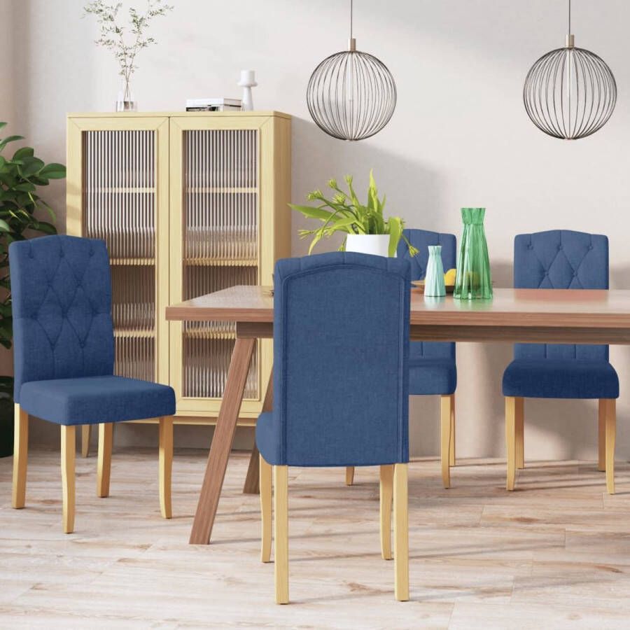 ForYou Prolenta Premium Eetkamerstoelen 4 st stof blauw