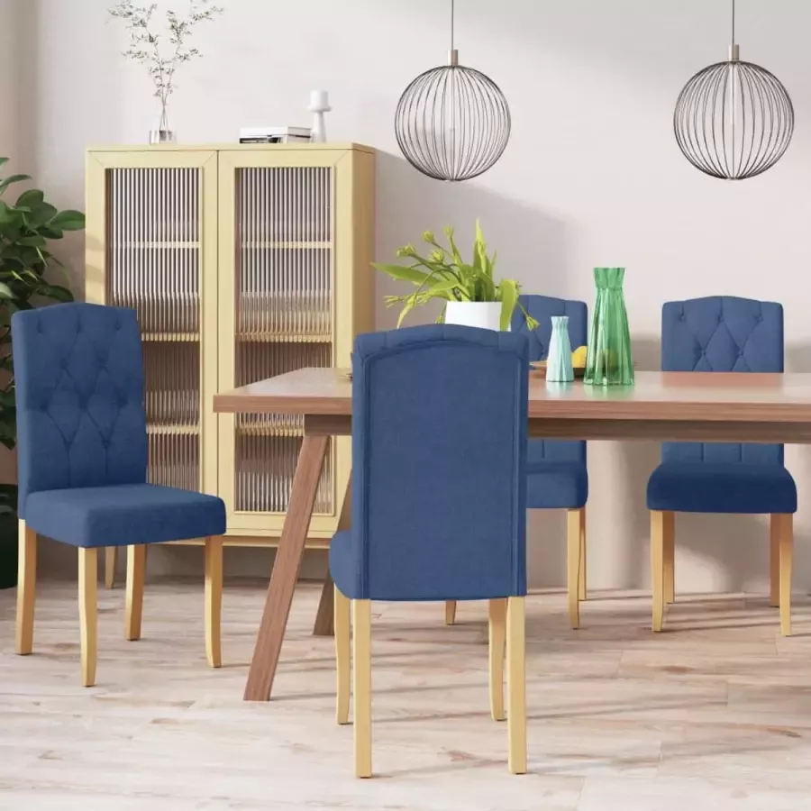 ForYou Prolenta Premium Eetkamerstoelen 4 st stof blauw - Foto 8