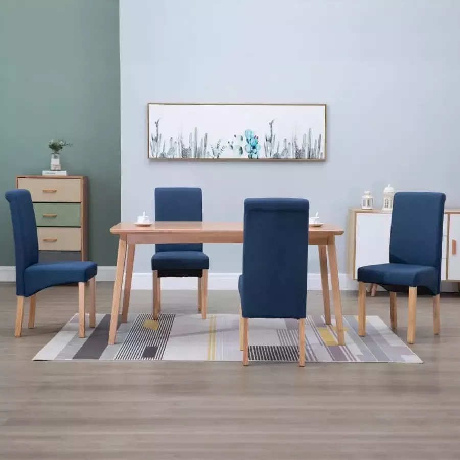 ForYou Prolenta Premium Eetkamerstoelen 4 st stof blauw