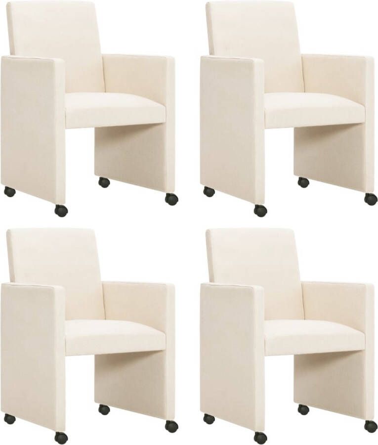 ForYou Prolenta Premium Eetkamerstoelen 4 st stof crème