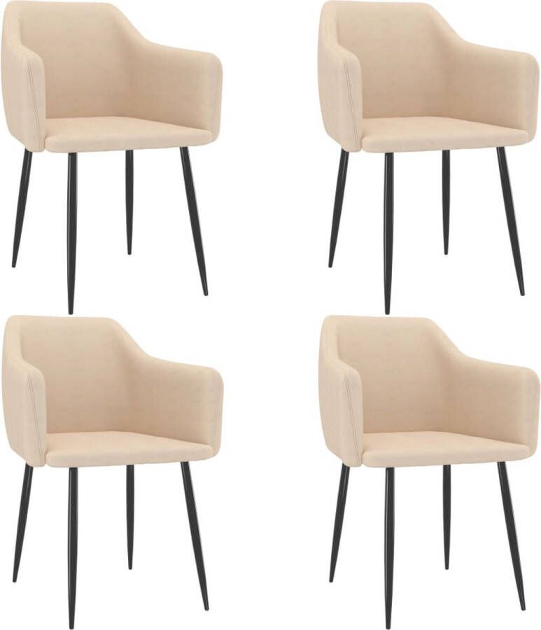 ForYou Prolenta Premium Eetkamerstoelen 4 st stof crèmekleurig