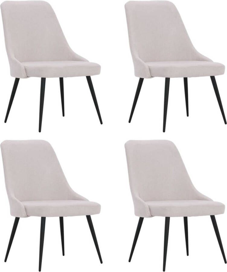 ForYou Prolenta Premium Eetkamerstoelen 4 st stof crèmekleurig