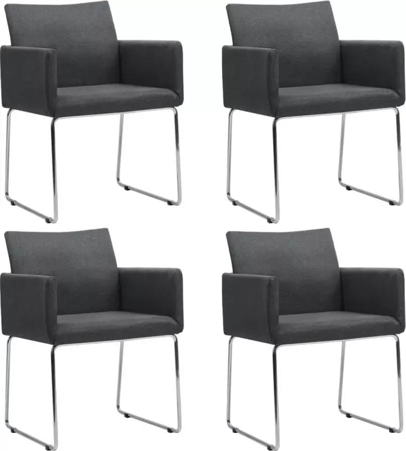 ForYou Prolenta Premium Eetkamerstoelen 4 st stof donkergrijs - Foto 13