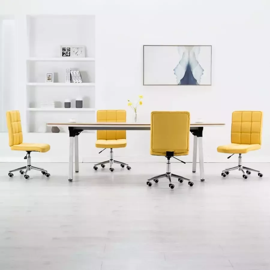 ForYou Prolenta Premium Eetkamerstoelen 4 st stof geel - Foto 2