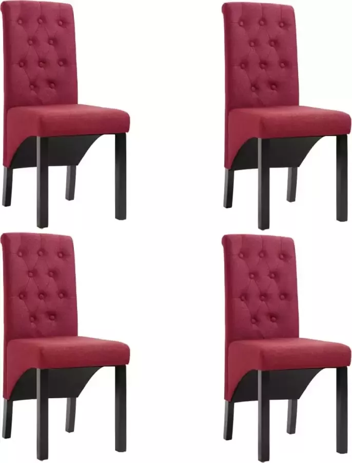 ForYou Prolenta Premium Eetkamerstoelen 4 st stof wijnrood - Foto 11