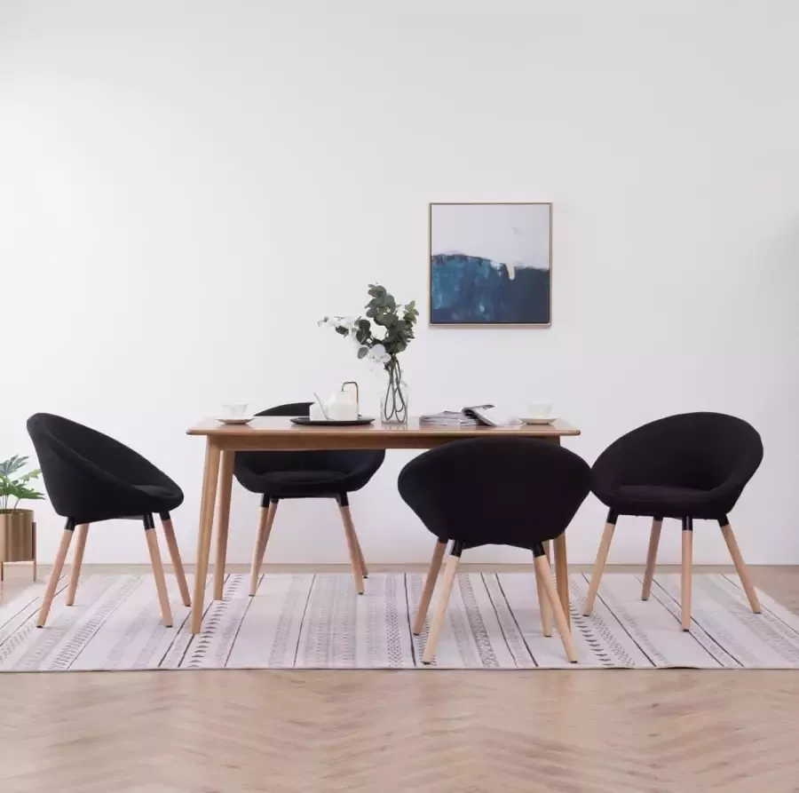 ForYou Prolenta Premium Eetkamerstoelen 4 st stof zwart - Foto 7