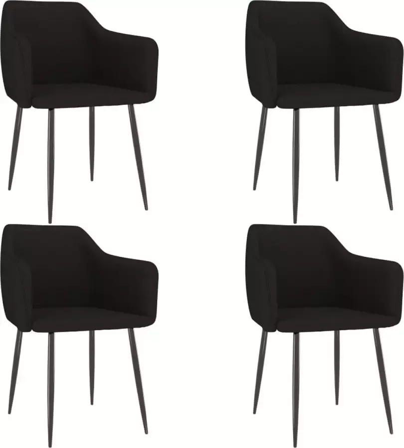 ForYou Prolenta Premium Eetkamerstoelen 4 st stof zwart - Foto 9