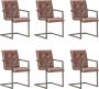 ForYou Prolenta Premium Eetkamerstoelen 6 st echt leer verweerd bruin - Thumbnail 2