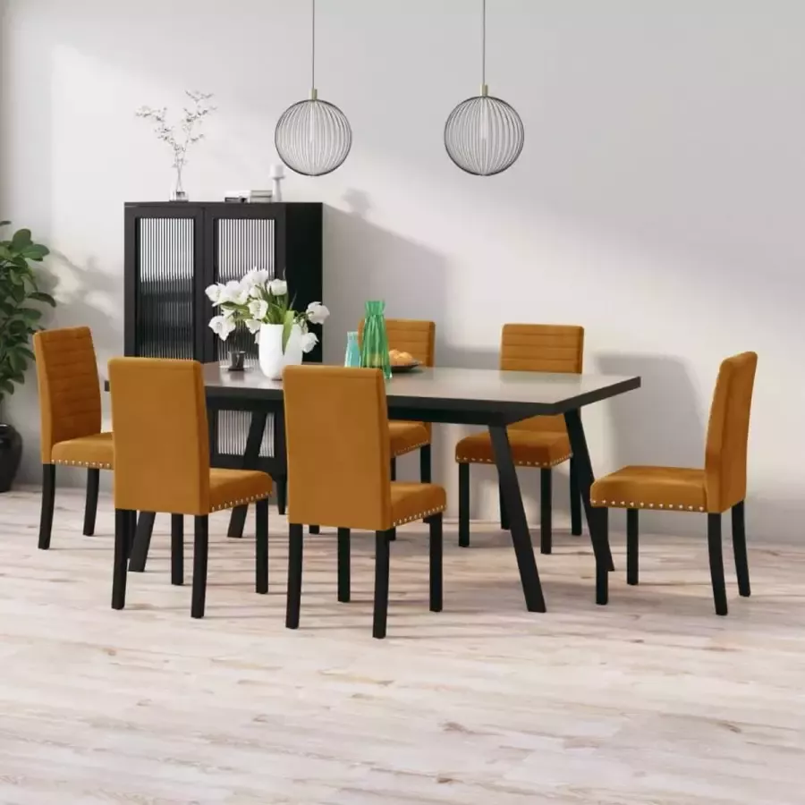 ForYou Prolenta Premium Eetkamerstoelen 6 st fluweel bruin