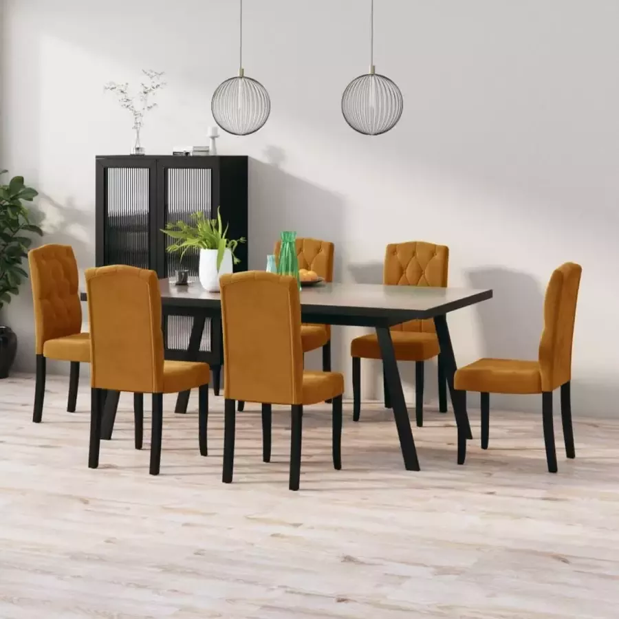 ForYou Prolenta Premium Eetkamerstoelen 6 st fluweel bruin
