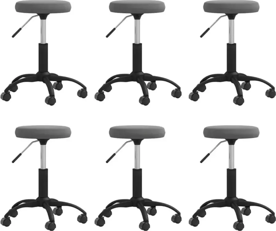 ForYou Prolenta Premium Eetkamerstoelen 6 st fluweel donkergrijs