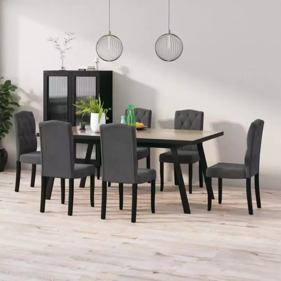 ForYou Prolenta Premium Eetkamerstoelen 6 st fluweel donkergrijs