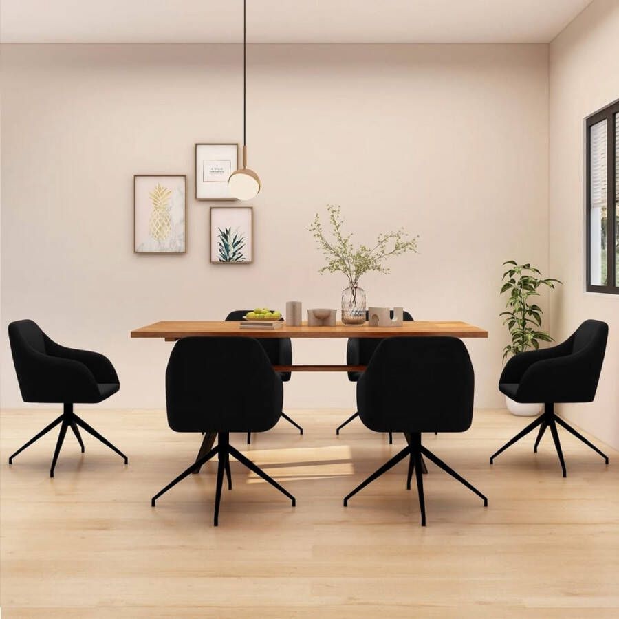 ForYou Prolenta Premium Eetkamerstoelen 6 st fluweel zwart