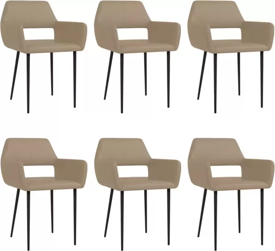 ForYou Prolenta Premium Eetkamerstoelen 6 st kunstleer cappuccino