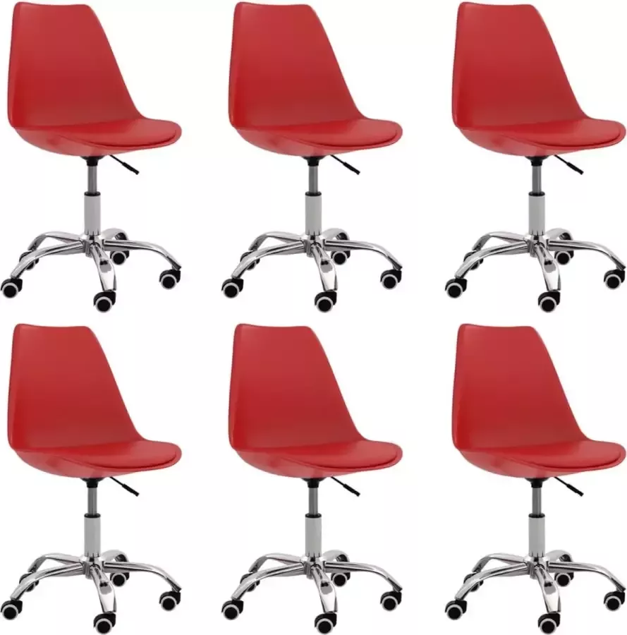 ForYou Prolenta Premium Eetkamerstoelen 6 st kunstleer rood - Foto 4