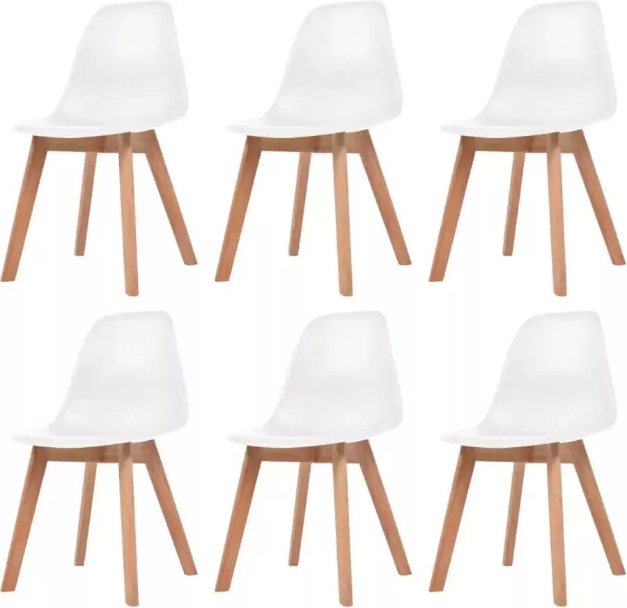 ForYou Prolenta Premium Eetkamerstoelen 6 st kunststof wit
