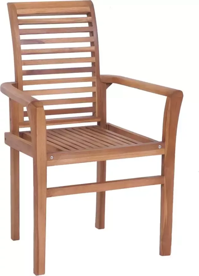 ForYou Prolenta Premium Eetkamerstoelen 6 st met taupe kussens massief teakhout - Foto 2