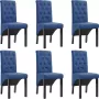 ForYou Prolenta Premium Eetkamerstoelen 6 st stof blauw - Thumbnail 6