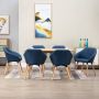 ForYou Prolenta Premium Eetkamerstoelen 6 st stof blauw - Thumbnail 1