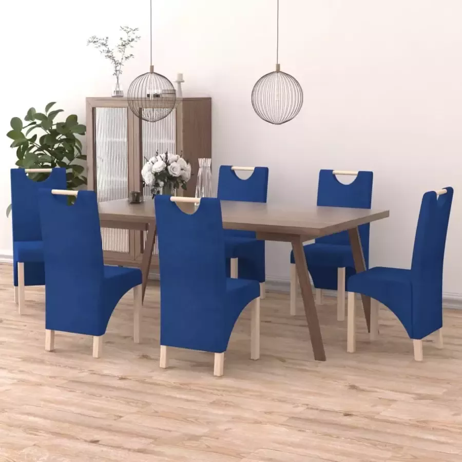 ForYou Prolenta Premium Eetkamerstoelen 6 st stof blauw