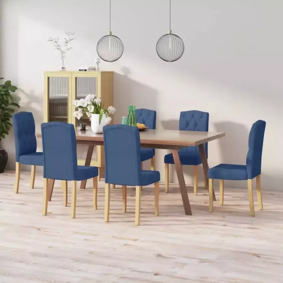 ForYou Prolenta Premium Eetkamerstoelen 6 st stof blauw