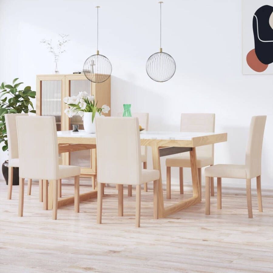 ForYou Prolenta Premium Eetkamerstoelen 6 st stof crèmekleurig