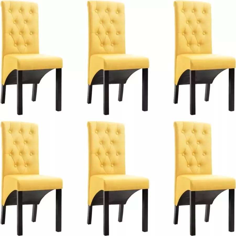 ForYou Prolenta Premium Eetkamerstoelen 6 st stof geel - Foto 5