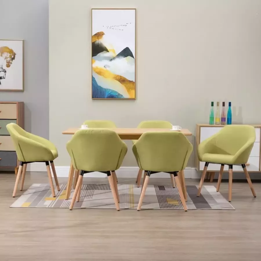 ForYou Prolenta Premium Eetkamerstoelen 6 st stof groen - Foto 3