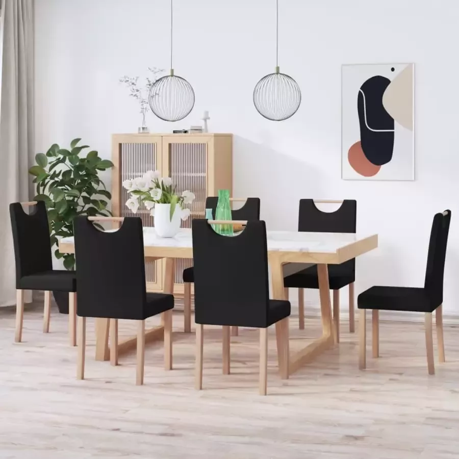 ForYou Prolenta Premium Eetkamerstoelen 6 st stof zwart