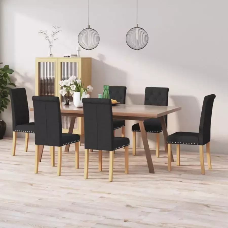 ForYou Prolenta Premium Eetkamerstoelen 6 st stof zwart