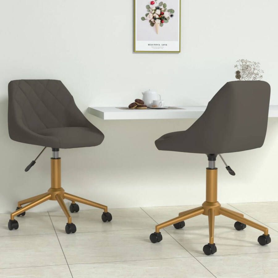 ForYou Prolenta Premium Eetkamerstoelen draaibaar 2 st fluweel donkergrijs