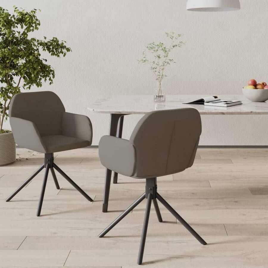 ForYou Prolenta Premium Eetkamerstoelen draaibaar 2 st fluweel donkergrijs