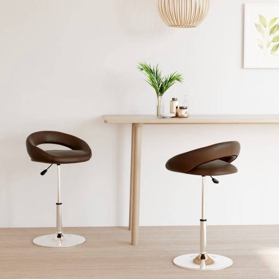 ForYou Prolenta Premium Eetkamerstoelen draaibaar 2 st kunstleer bruin