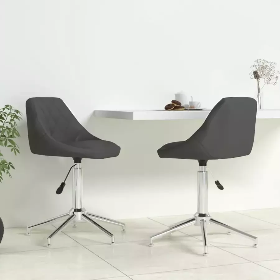 ForYou Prolenta Premium Eetkamerstoelen draaibaar 2 st kunstleer grijs - Foto 2
