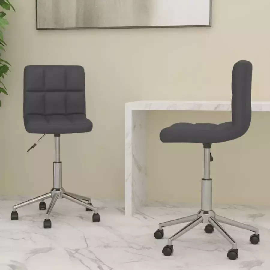 ForYou Prolenta Premium Eetkamerstoelen draaibaar 2 st kunstleer grijs - Foto 3