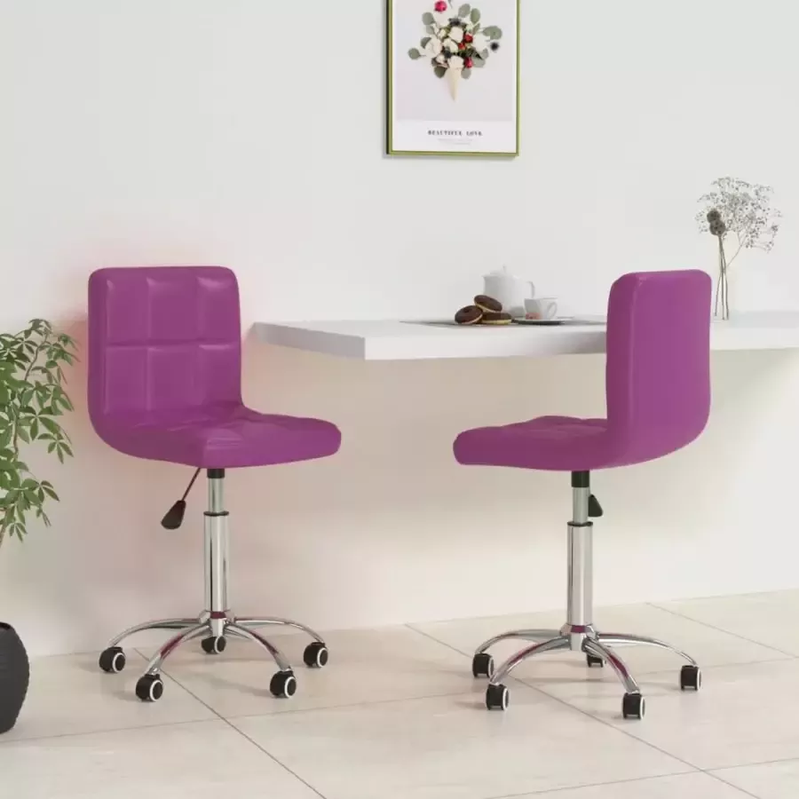 ForYou Prolenta Premium Eetkamerstoelen draaibaar 2 st kunstleer paars - Foto 7
