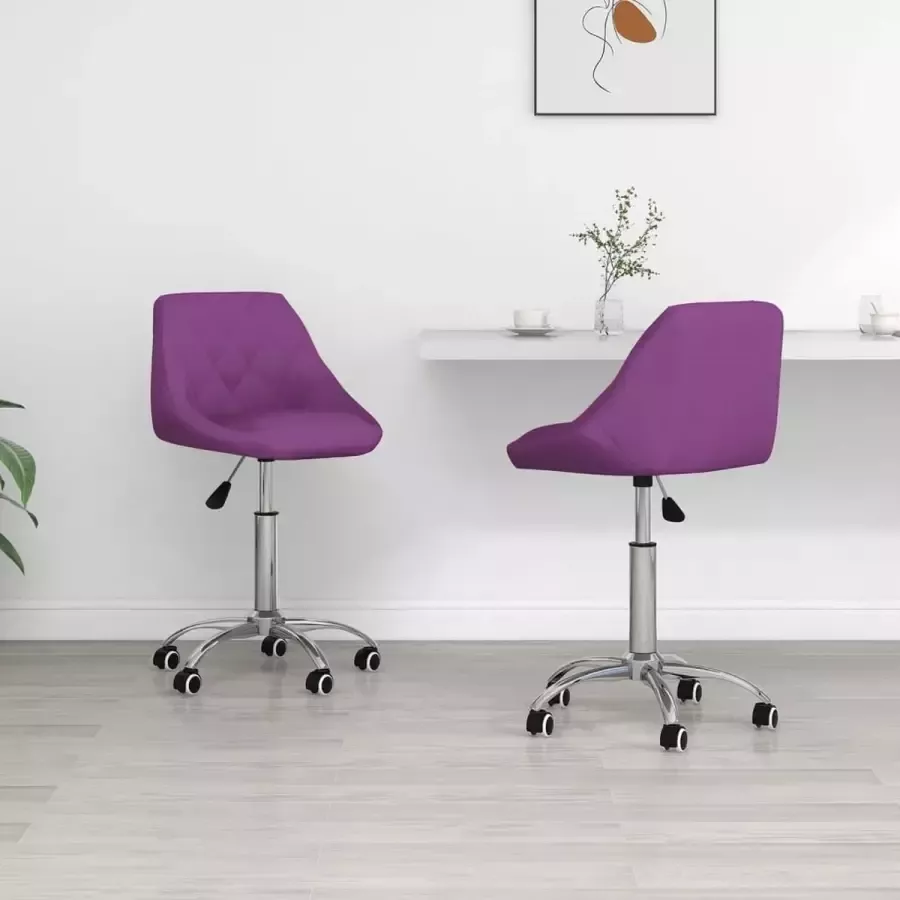 ForYou Prolenta Premium Eetkamerstoelen draaibaar 2 st kunstleer paars