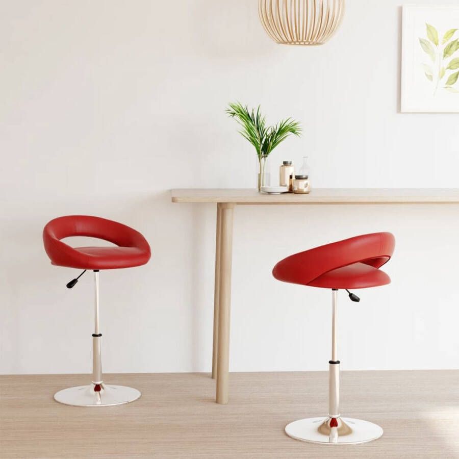 ForYou Prolenta Premium Eetkamerstoelen draaibaar 2 st kunstleer wijnrood